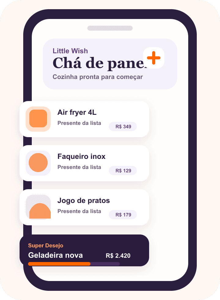 Prévia realista de lista de chá de panela com air fryer, faqueiro e jogo de pratos