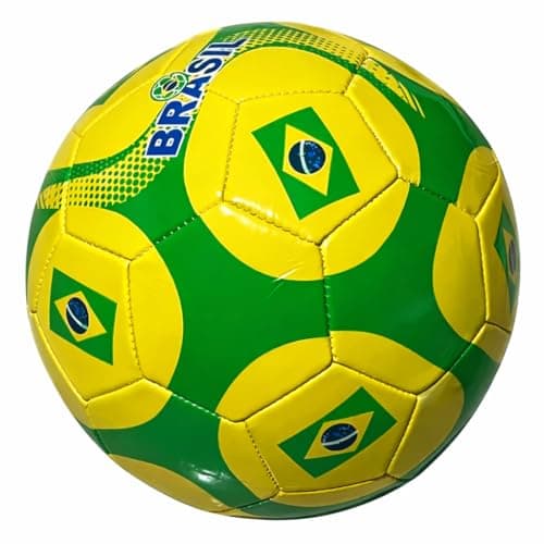 Bola de Futebol Brasil Verde Amarela Infantil Juvenil Campo Gramado Sintético Treino Lazer Painéis Costurados Material Resistente Seleção Brasileira
